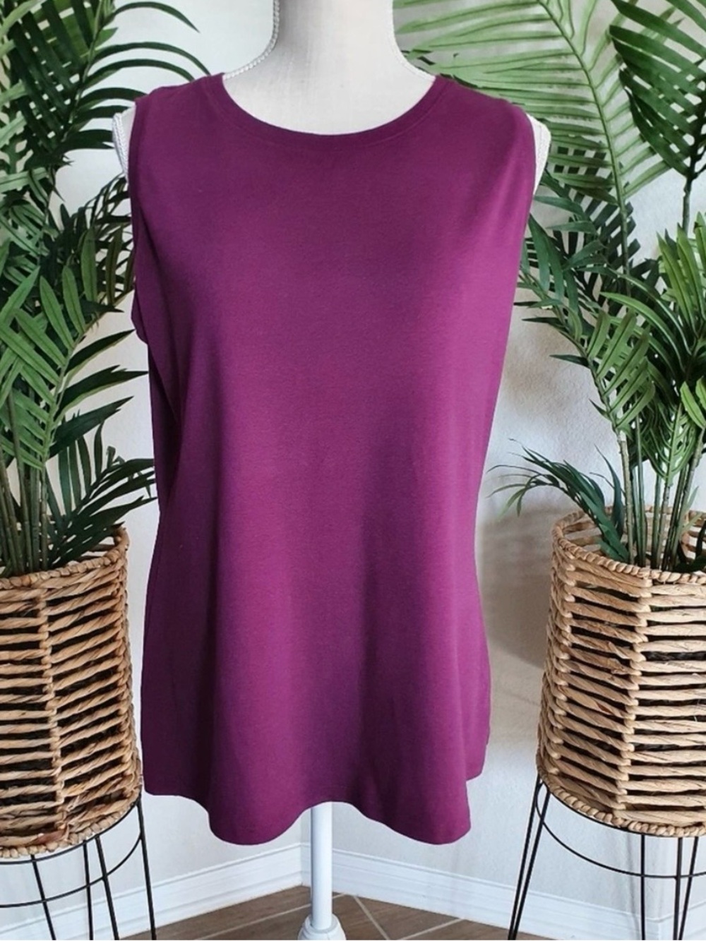 Lane Bryant Shirt Womens Size 14 Plum Purple Tank Top Casual Ladies